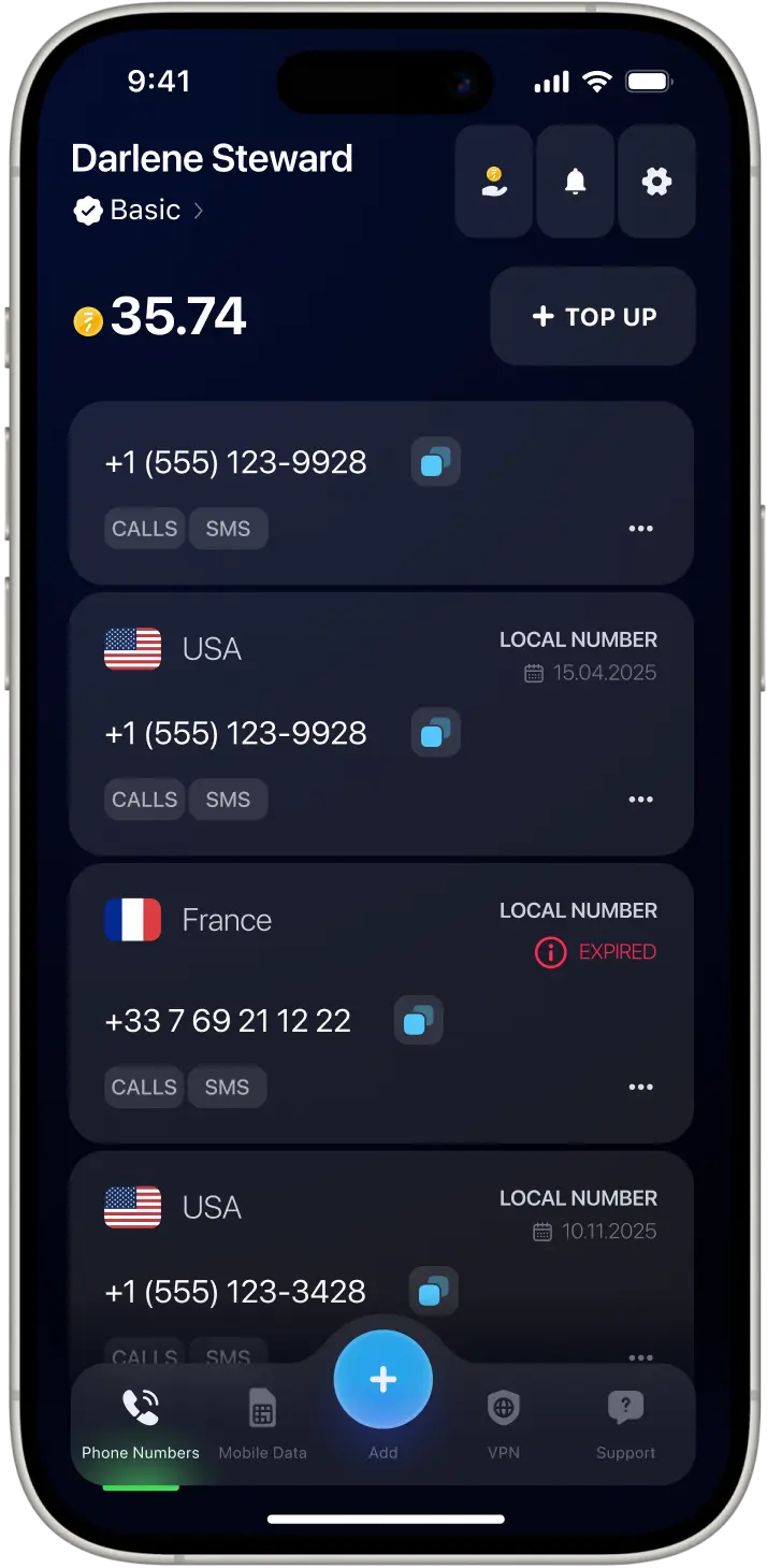 screenshot of the eSIM application from eSIM Plus